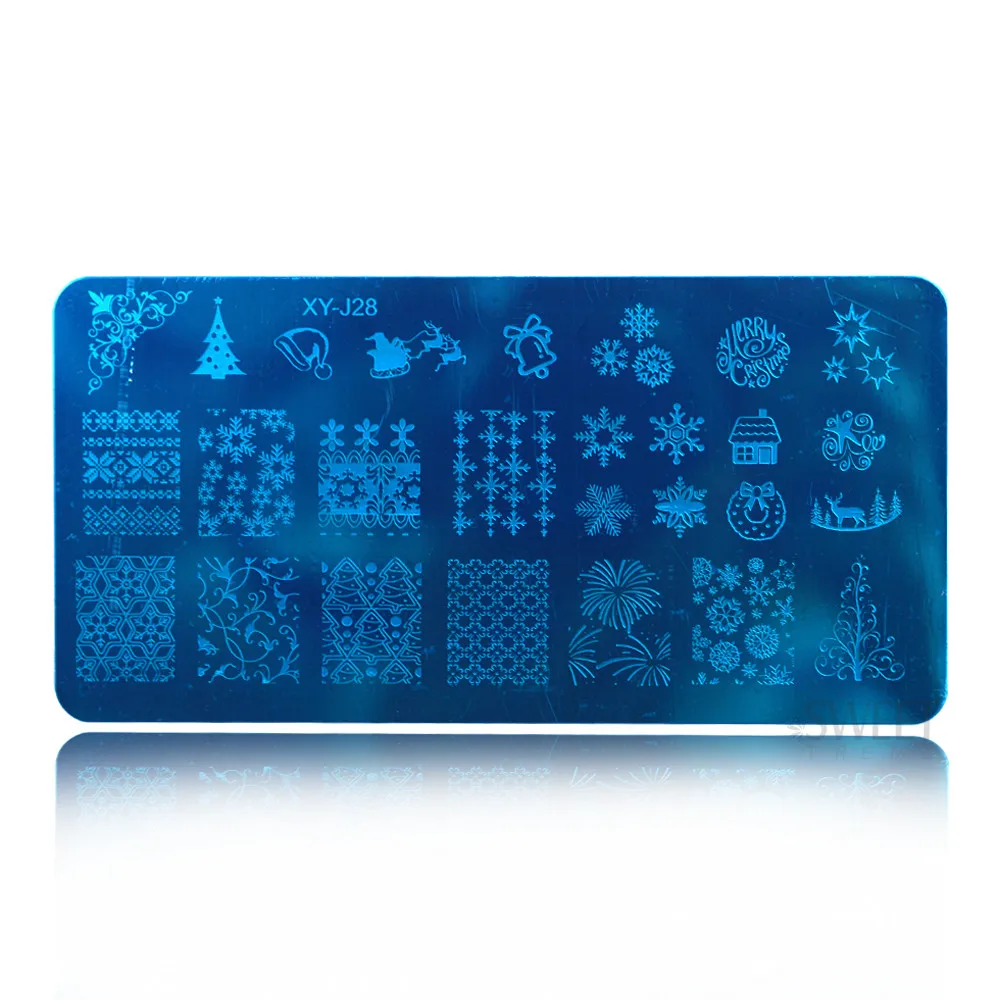 Милый тренд 1 шт. прямоугольная Рождественская/Цветочная пластина для стемпинга