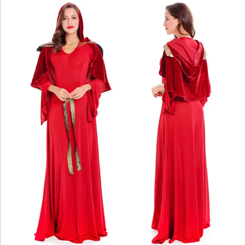 

red royal dress for women royal princess costumes christmas cosplay clothing vintage queen dress halloween cosplay women