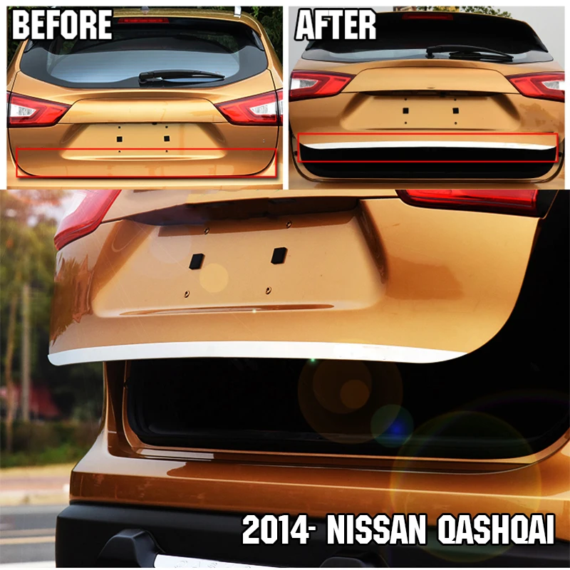 Хромированная накладка на заднюю дверь подходит для Nissan Qashqai 2014 2015 2016-2020 задний