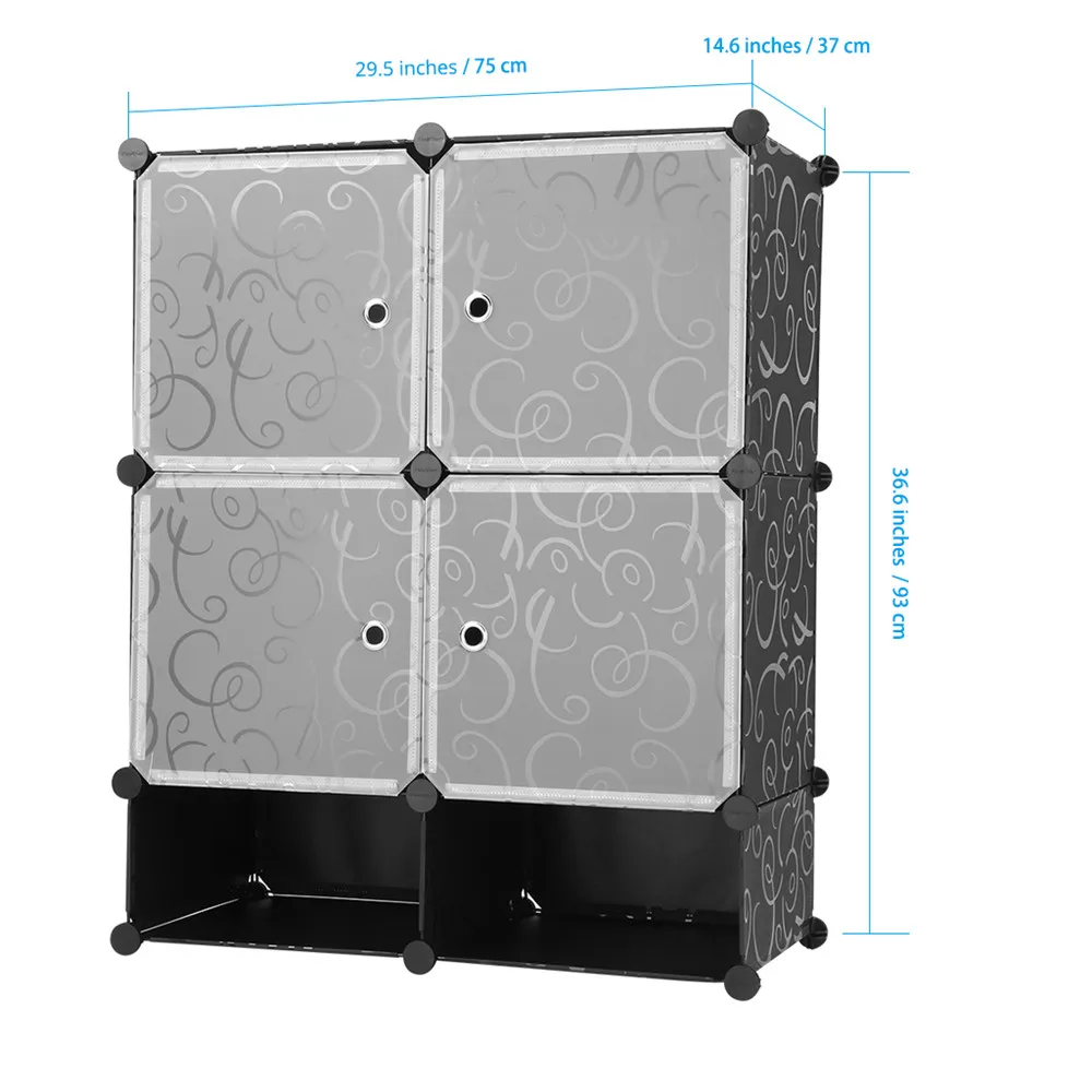 Finether 6 кубов кудрявые узорные черные блокирующие модульный органайзер для
