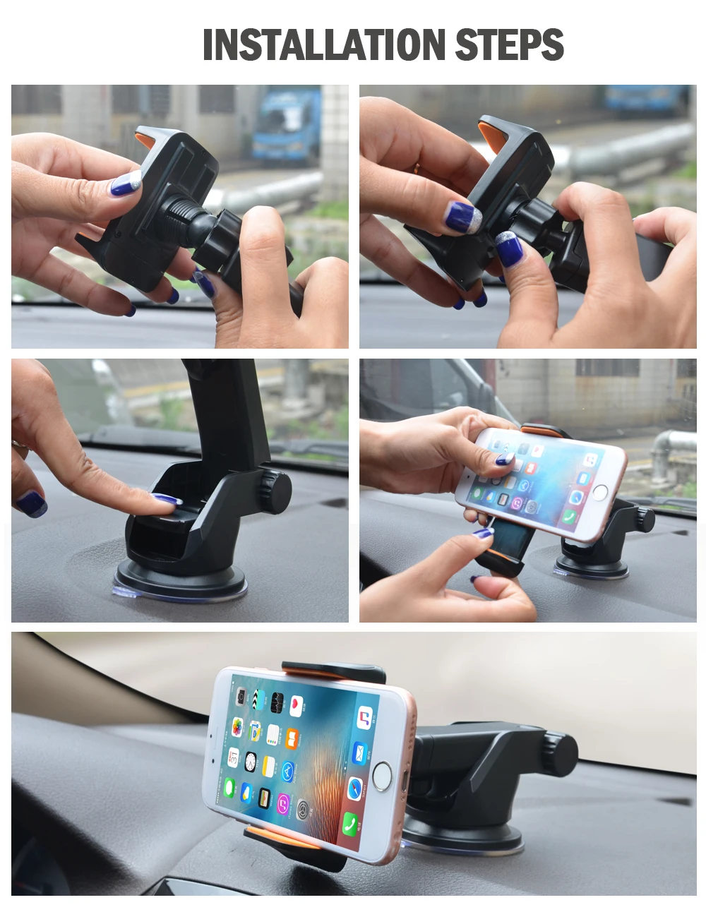 Автомобильный держатель для телефона Cobao для iPhone 7, автомобильный держатель для мобильного телефона на лобовое стекло, подставка, держатель для мобильного телефона, смартфона, автомобильный держатель