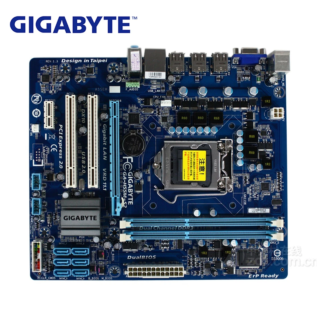 

LGA 1156 для Intel DDR3 Gigabyte GA-H55M-S2 100% оригинальная материнская плата 8GB H55 S2