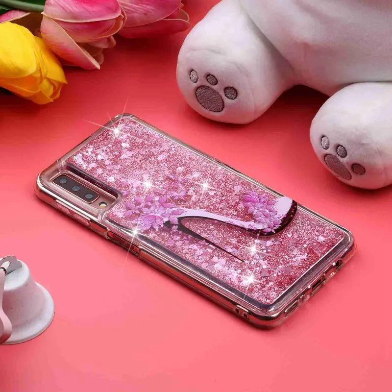 Phone Case For Samsung Galaxy A3 A5 A8 A6 Plus A7 A9 Protective Shell Glitter Quicksand Transparent A750 Back Cover Soft TPU |
