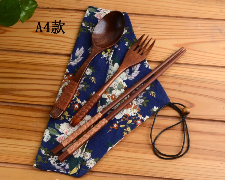 10 компл./упак. деревянная портативная посуда наборы Творческая вилка для