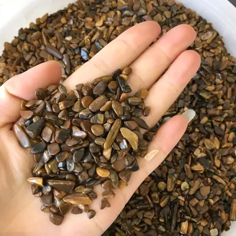 1kg Natural Tiger Yellow Tiger's Eye Body Chips Rock Crystal Quartz Tigerite Mineral Specimen Fish Tank Garden Decoration Stone