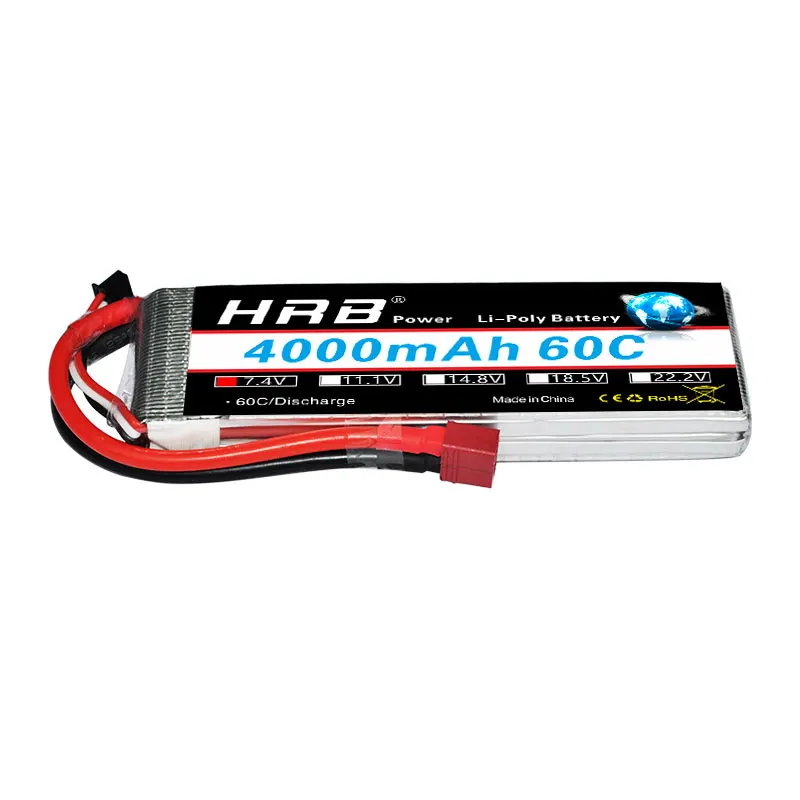 Аккумулятор hrb lipo 2S 3S 4S 6S 7 4 В 11 1 14 8 в 18 5 22 2 4000 мА/ч 60C MAX 120C Радиоуправляемый Дрон