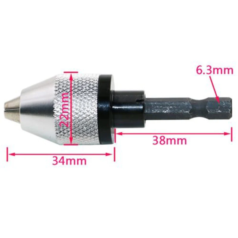 

2018 /4\" Adapter Converter Hex Shank Keyless Drill Chuck Quick Change Tool I1