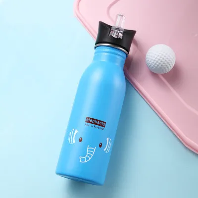 Blue A 500 мл детские спортивные портативные бутылки для воды из нержавеющей стали Открытый Велоспорт Кемпинг велосипед чайник - Цвет: Blue A