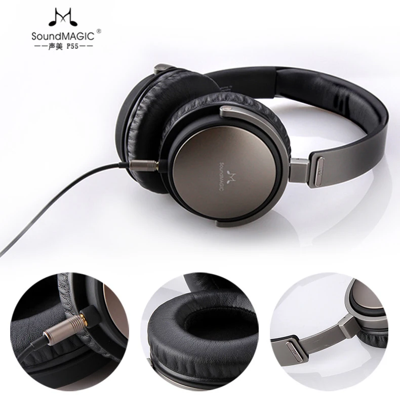 Складная плоская Soundmagic P55 провод для гарнитуры управления динамическими наушниками металлический каркас сменный кабель дизайн