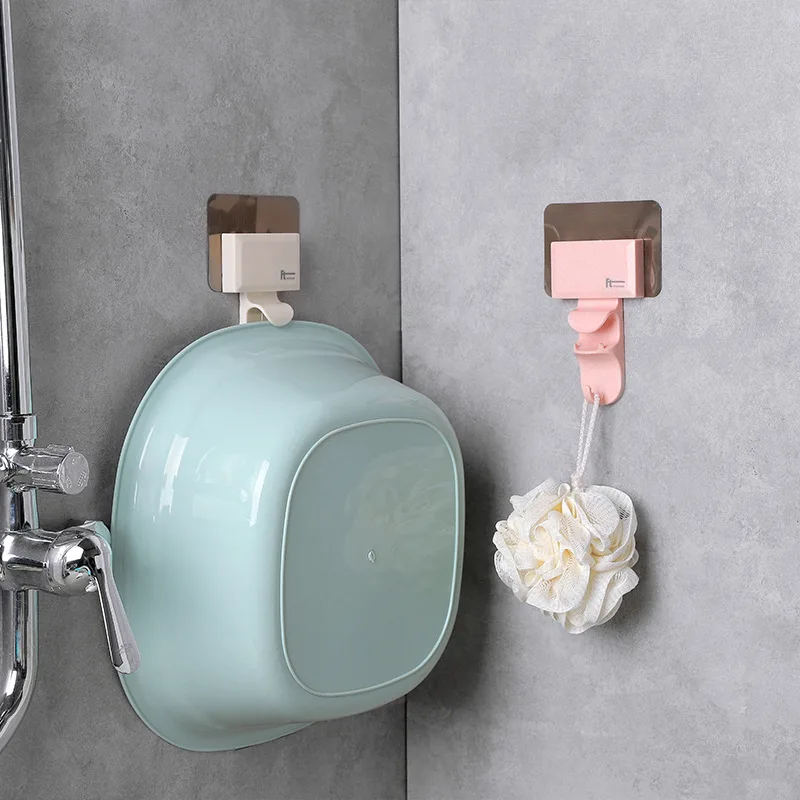 

1 P Creative Shape Strong Washbasin Rack Towel Hook Adhesive Multi-Purpose Hooks Organizer Holder Plug Kitchen Bathroom Hooks