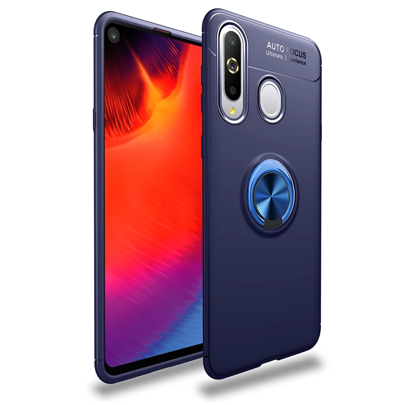 Синий Чехол для samsung Galaxy A9 Pro чехол роскошный чехол магнитное кольцо держатель мягкий матовый Силиконовый чехол для samsung A9Pro чехол - Цвет: Синий