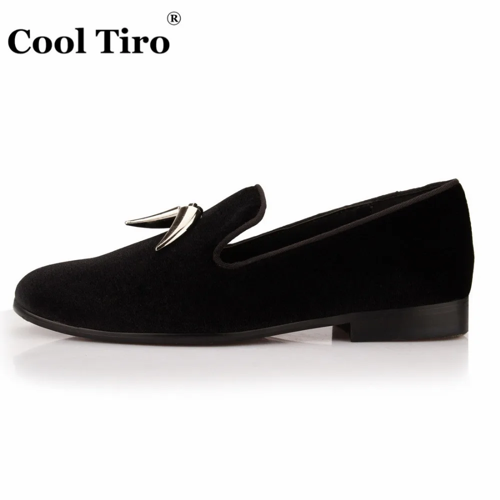 COOL TIRO/повседневные высококачественные черные бархатные Серебристые Лоферы
