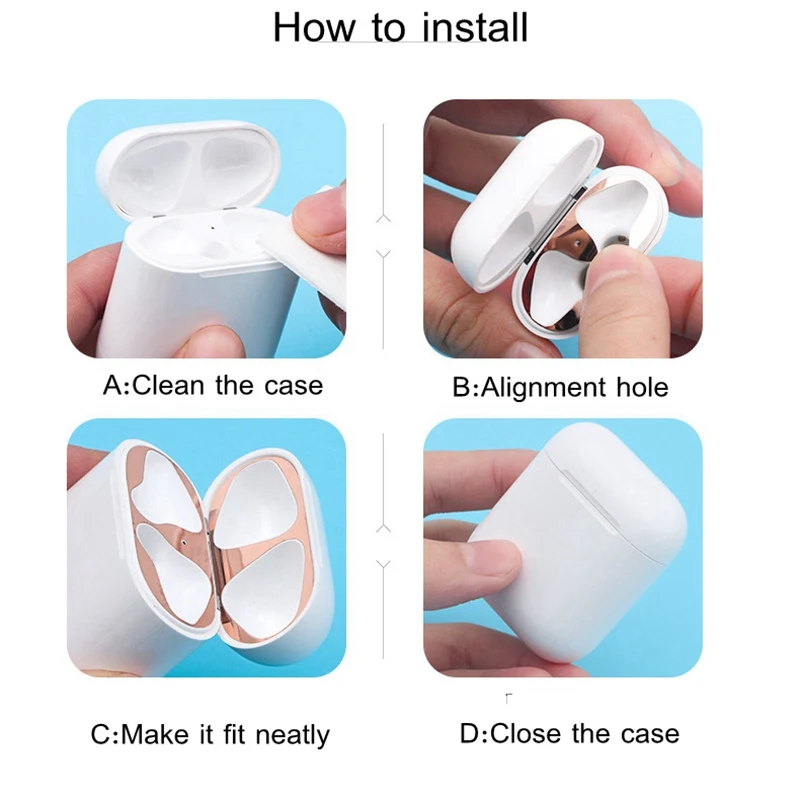 Металлический пылезащитный чехол для Apple Airpods Air Pods защитная наклейка аксессуары