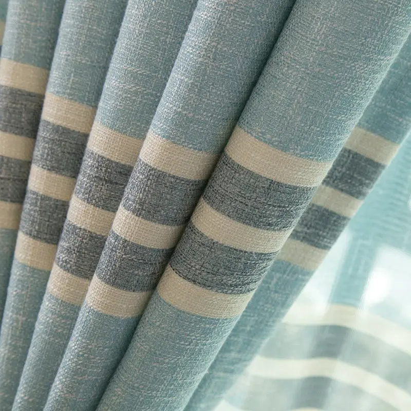 blue cloth Высокое качество, современные затемненные занавески, полосатые занавески на окна с принтом для спальни, гостиной, детей, занавески, панель ZH019& 30 - Цвет: blue cloth