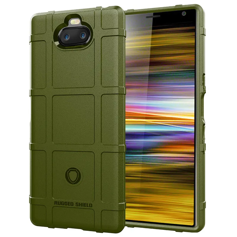 Army Green Армированный противоударный чехол s для sony Xperia 10 Plus чехол Крышка мягкие носки с противоскользящим покрытием, противоударный бампер для sony Xperia 10 плюс Капа - Цвет: Army Green