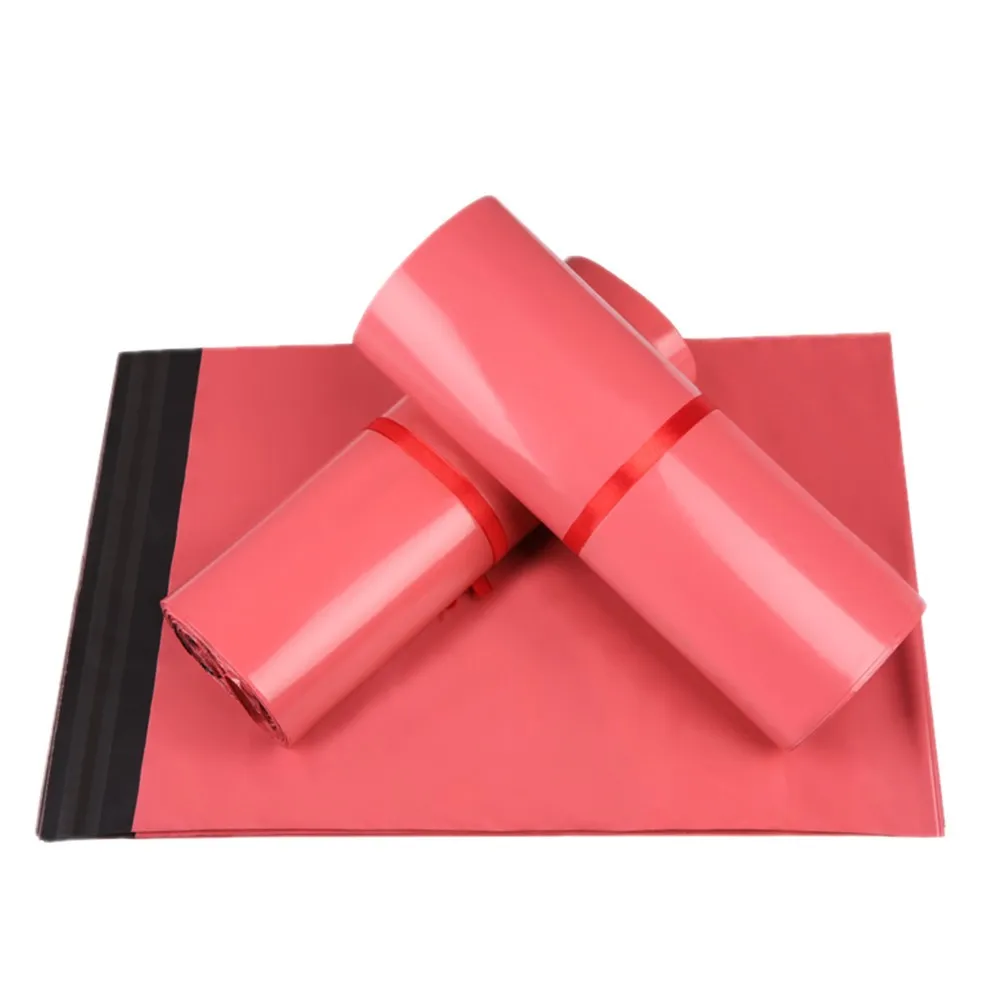 

Retail 100Pcs/Lot Red Plastic Courier Mailing Envelop Bag Poly Shipping Mailer Packing Bag Express Post Mailing Package Bags