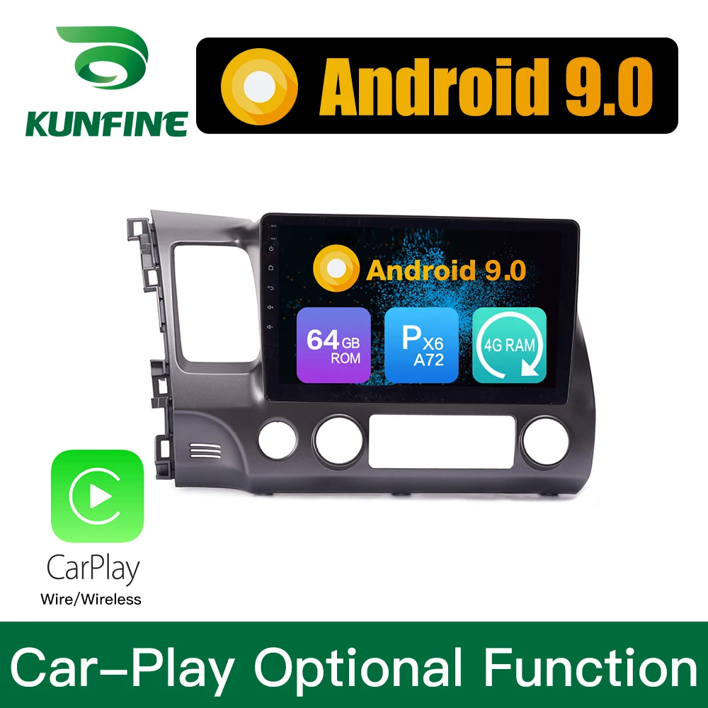 Android 9 0 Ram 4G Rom 64G PX6 Cortex A72 автомобильный DVD GPS мультимедийный плеер стерео для Honda Civic