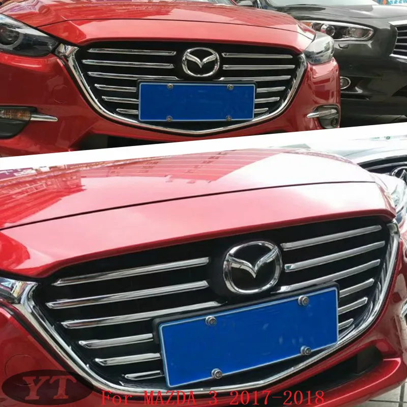 Передняя решетка радиатора для Mazda 3 2017 2018 ABS chrome 12 шт./компл. автомобильные