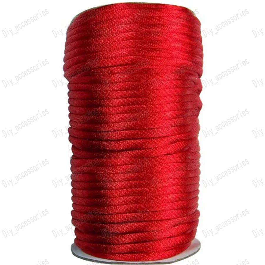 5mm Red Rattail Stain Nylon Cord Jewelry Accessories Chinese Knot Thread Macrame Rope  Bracelet Necklace Cords 50m/Roll