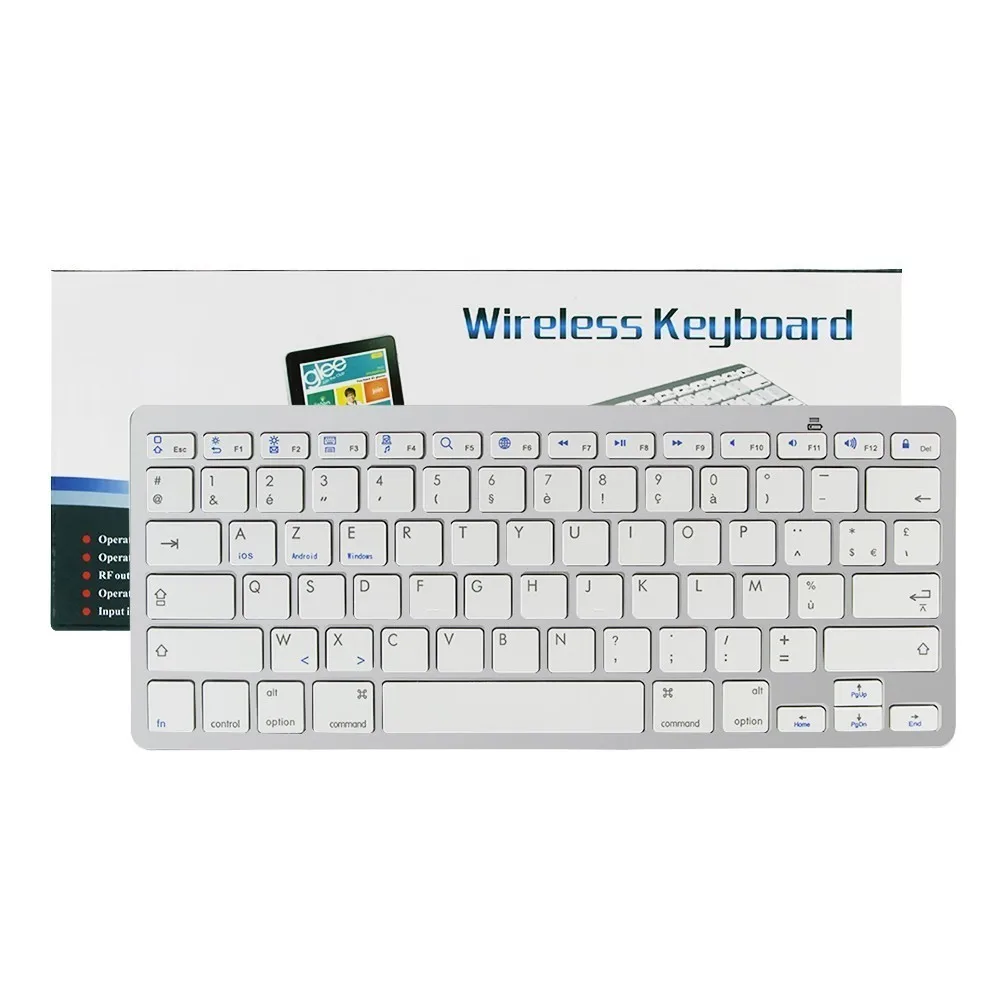 French Bluetooth беспроводная Тонкая клавиатура для планшета, английский, русский, арабский, испанский, французский, немецкий, Мини Портативная Многоязычная клавиатура для ПК - Цвет: French