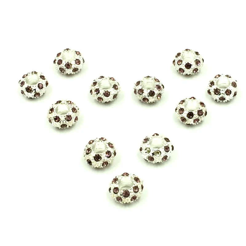 500 Шт. Оптовая Светло-Фиолетовый Горный Хрусталь Европейский Бусы Круглые Perles