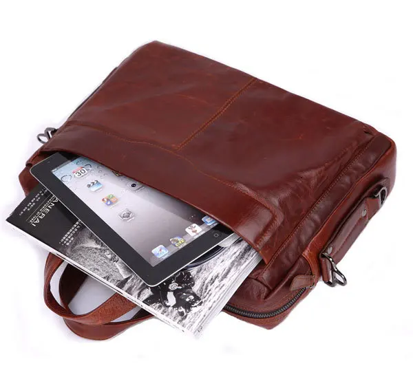 Classic Vintage Cheap Briefcase Made By Real Leather Men Messenger Bag# 7162B | Багаж и сумки