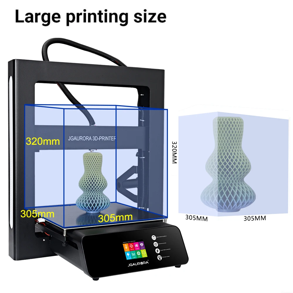 JGAURORA A5 FDM 3d принтер DIY комплект полностью металлический Высокоточный резум Печать