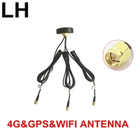 4g gps wifi combo antenna in onepieces gps lte 2 4g combo omni low profile thread antenna 1 5m cable sma male mushroom aerial