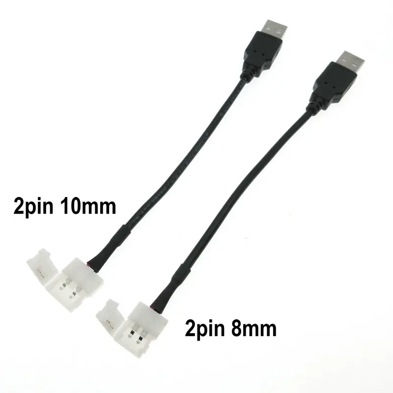 Разъем для светодиодной ленты USB 2pin 8 мм/10 мм 5 шт./лот.|connector charger|connector mini-dinadapter stroller