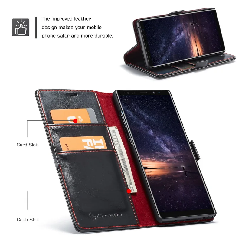 Роскошный кожаный чехол-книжка для samsung Galaxy Note 8 9, Магнитный Флип-держатель для карт, чехол для samsung S9 S9 Plus Note9 Note8