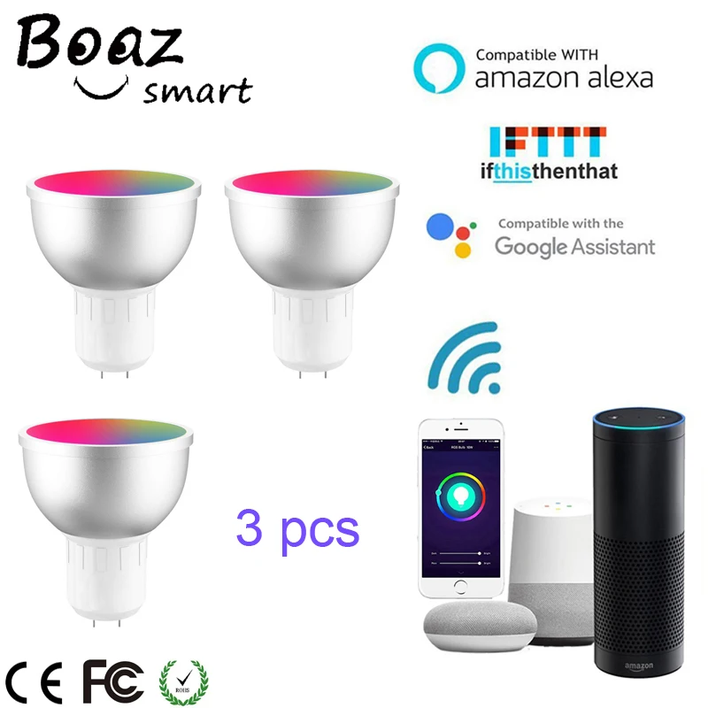 Умсветильник Светодиодная лампа Boaz-EC GU5.3 с поддержкой Wi-Fi и дистанционным