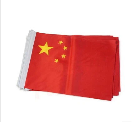 Promotion Wholesale Chinese flag hand wave flags 14 * 21CM decorative celebration-quality polyester free shipping | Дом и сад