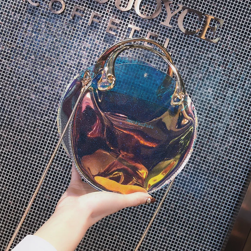 Прозрачная женская сумка желе с лазерным рисунком Новинка лета 2021