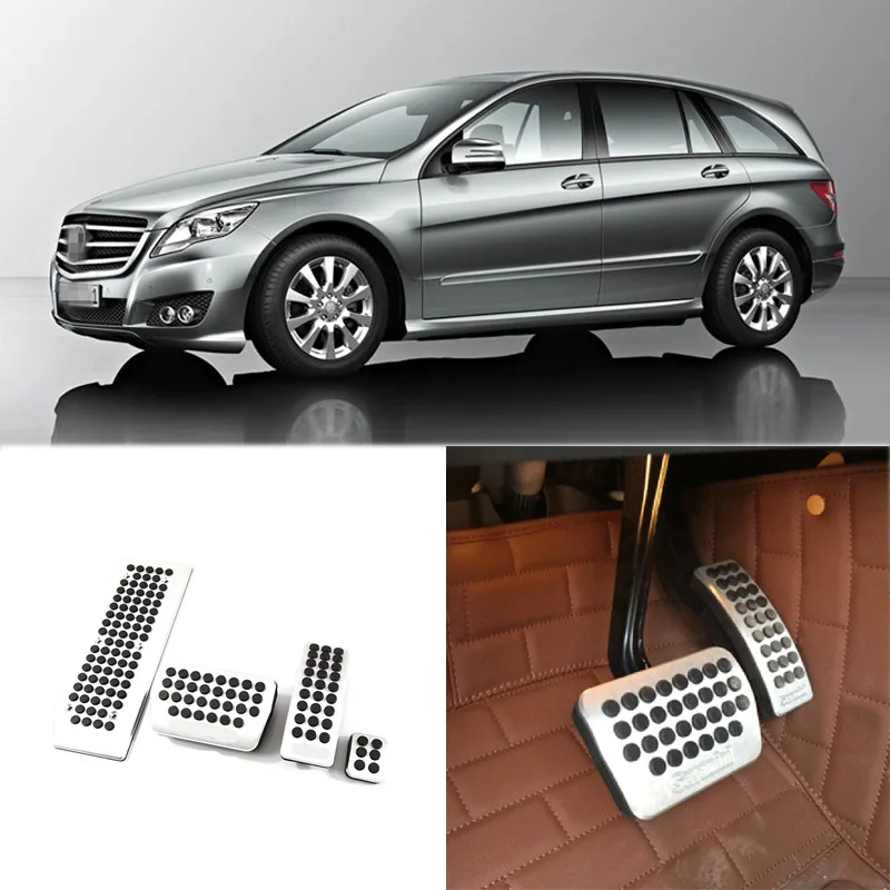 4 шт. алюминиевый нескользящий для ног топливный чехол педали газа тормоза Benz R Class
