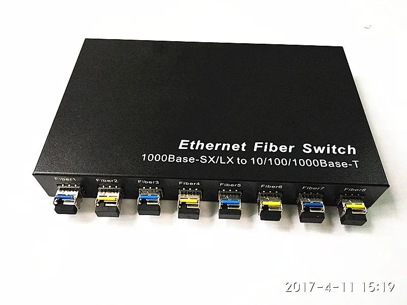 10 портовый гигабитный Ethernet оптоволоконный коммутатор 1310 нм с 8 портами SFP и