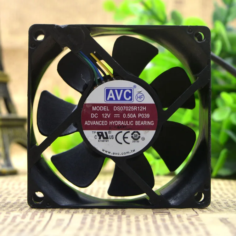 Новый оригинальный 7025 12V 0.50A 7 см 4 линейный высокий объемное шасси вентилятор