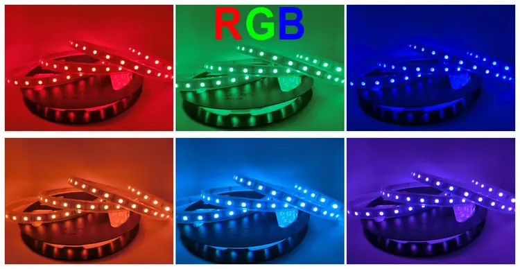 Водонепроницаемая светодиодная лента IP67 5050 12 В 60 светодиодов/м белый теплый RGB