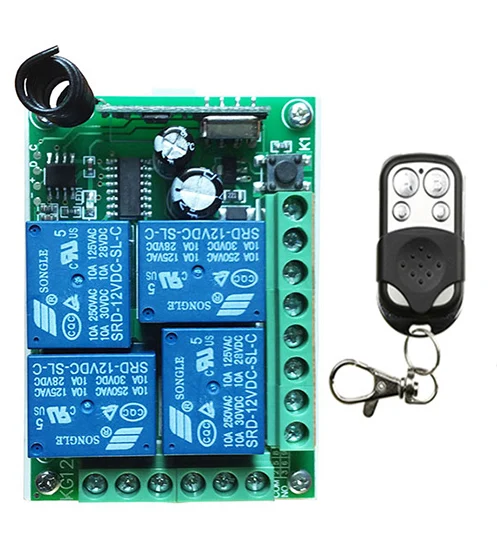 DC12V 4CH 10A Радиоконтроллер RF беспроводной кнопочный пульт дистанционного