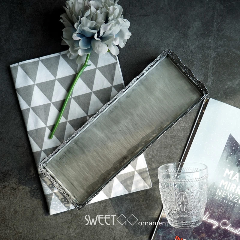 Поднос в полоску SWEETGO из серебра для кекса металлический Железный свадебный торт