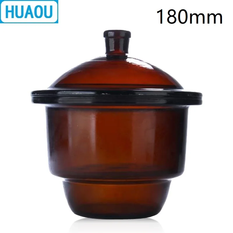 

HUAOU 180mm Desiccator with Porcelain Plate Amber Brown Glass Laboratory Drying Equipment