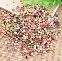 1000pcs 4mm half round pearl beads edge button for sewing uv epoxy filler resin jewelry making craft nail art accessories