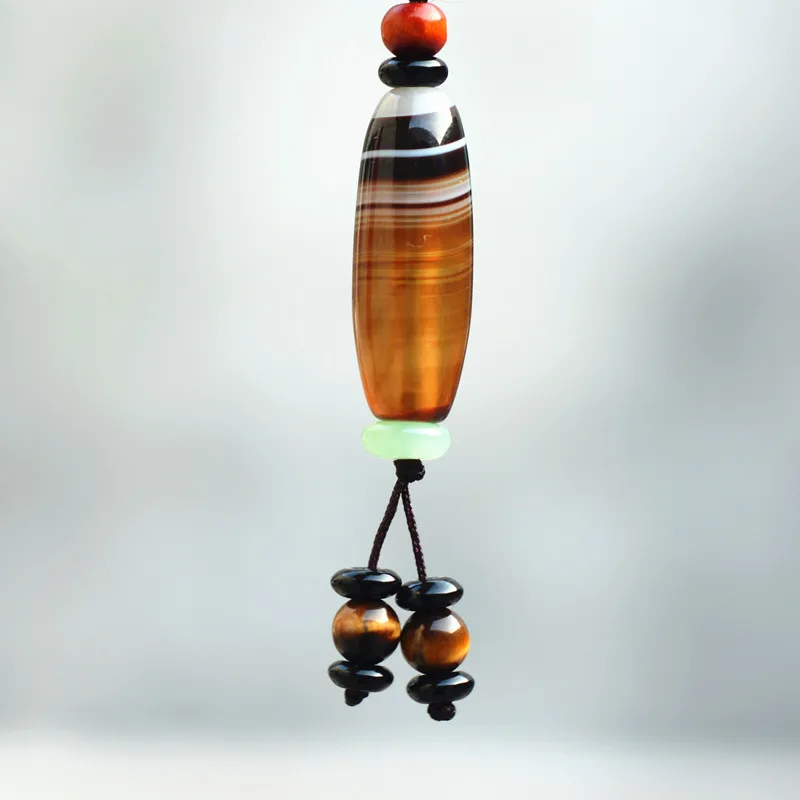 Кулон В Натуральную полоску халцедон бусины дзи кулон камень тигровый глаз