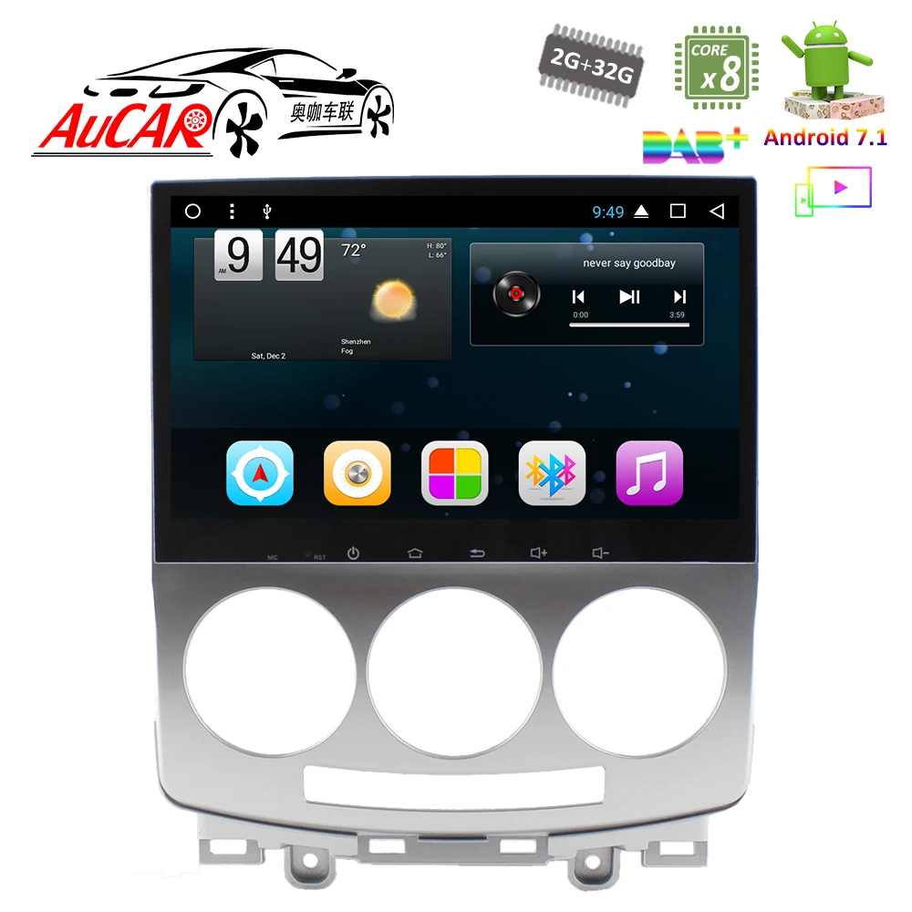 Автомобильный dvd плеер 9 &quot Android 7 1 система GPS навигации для Mazda 5 2005 2009 HD 1024*600 радио