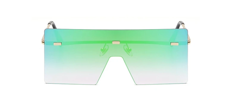 C3 gold green Негабаритные солнцезащитные очки с одной линзой для мужчин и женщин модные очки UV400 Винтажные Очки 47256 - Цвет линз: C3 gold green
