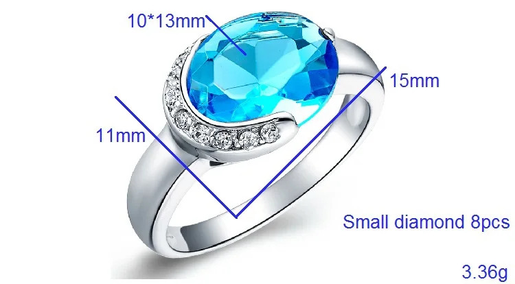 Необычные подарки ко дню Святого Валентина кольца с овальным голубым камнем