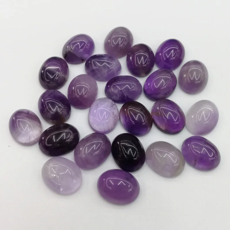 Оптовая продажа натуральный камень аметист фиолетовый кристалл овальный