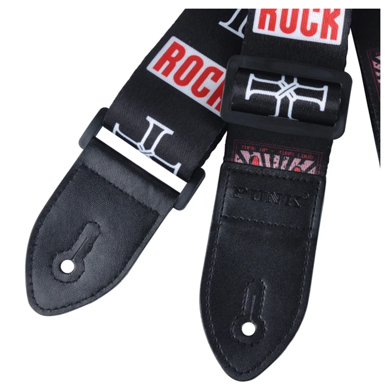 XSXS PUNK Polyester painted guitar strap folk / acoustic Black rock | Спорт и развлечения