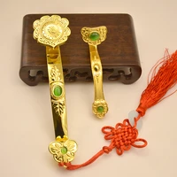 chinese amulet crafts golden auspicious ruyi gifts home furnishing feng shui power scepter decoration ornaments good fortune