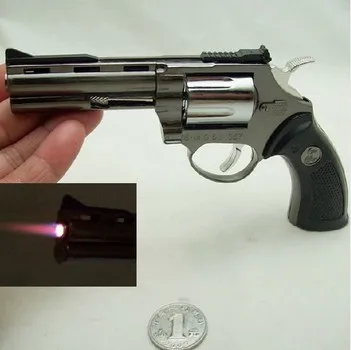 Hot ! Metal GUN Torch Lighter GAS Gun Shape With Leather Case Cigarette Lighter&amp | Дом и сад