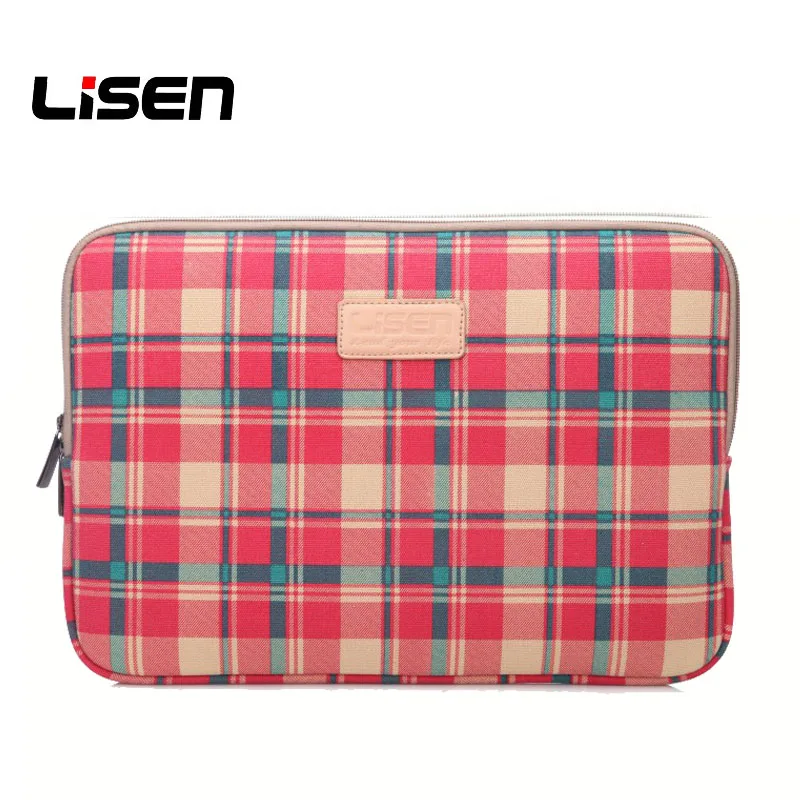 Lisen неопреновая сумка для ноутбука с клетчатым узором усиленная водостойкая